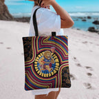 Brisbane Lions Tote Bag Indigenous Monochrome Dot Art Mascot Style