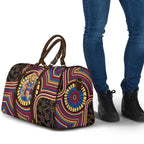 Brisbane Lions Travel Bag Indigenous Monochrome Dot Art Mascot Style