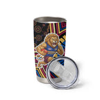 Brisbane Lions Tumbler Cup Indigenous Monochrome Dot Art Mascot Style