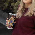 Brisbane Lions Tumbler Cup Indigenous Monochrome Dot Art Mascot Style