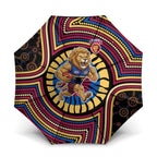 Brisbane Lions Umbrella Indigenous Monochrome Dot Art Mascot Style