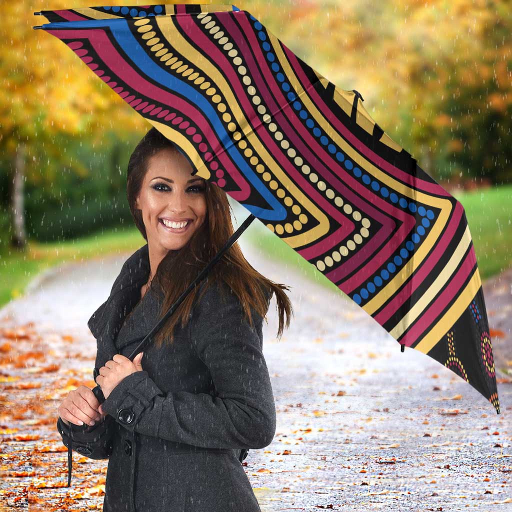 Brisbane Lions Umbrella Indigenous Monochrome Dot Art Mascot Style