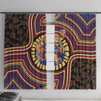 Brisbane Lions Window Curtain Indigenous Monochrome Dot Art Mascot Style