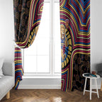 Brisbane Lions Window Curtain Indigenous Monochrome Dot Art Mascot Style