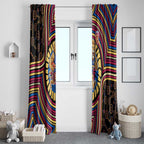 Brisbane Lions Window Curtain Indigenous Monochrome Dot Art Mascot Style
