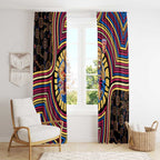 Brisbane Lions Window Curtain Indigenous Monochrome Dot Art Mascot Style
