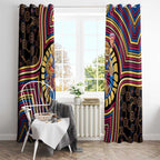 Brisbane Lions Window Curtain Indigenous Monochrome Dot Art Mascot Style