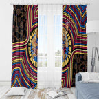 Brisbane Lions Window Curtain Indigenous Monochrome Dot Art Mascot Style