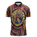 Brisbane Lions Zipper Polo Shirt Indigenous Monochrome Dot Art Mascot Style
