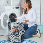 Carlton Football Club Laundry Basket Indigenous Monochrome Dot Art Mascot Style