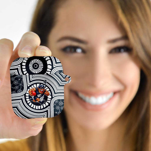 Carlton Football Club AirPods Case Indigenous Monochrome Dot Art Mascot Style