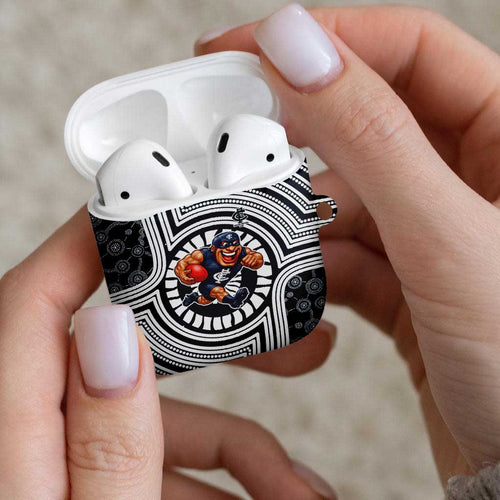 Carlton Football Club AirPods Case Indigenous Monochrome Dot Art Mascot Style
