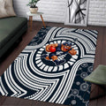 Carlton Football Club Area Rug Indigenous Monochrome Dot Art Mascot Style