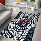 Carlton Football Club Area Rug Indigenous Monochrome Dot Art Mascot Style