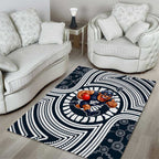 Carlton Football Club Area Rug Indigenous Monochrome Dot Art Mascot Style