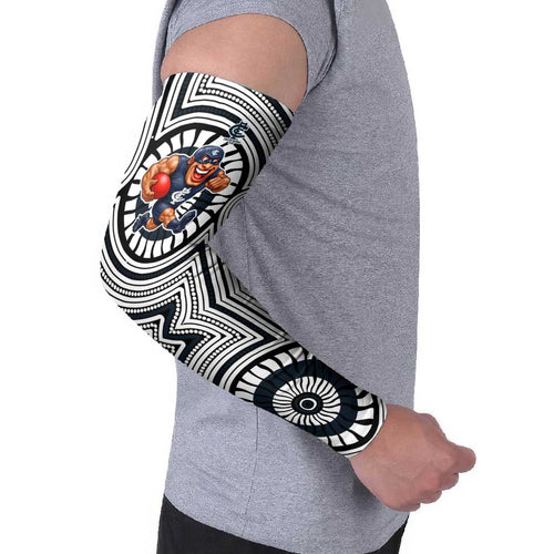 Carlton Football Club Arm Sleeves Indigenous Monochrome Dot Art Mascot Style