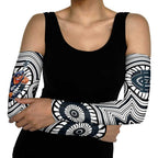 Carlton Football Club Arm Sleeves Indigenous Monochrome Dot Art Mascot Style