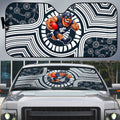 Carlton Football Club Auto Sun Shade Indigenous Monochrome Dot Art Mascot Style