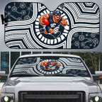 Carlton Football Club Auto Sun Shade Indigenous Monochrome Dot Art Mascot Style