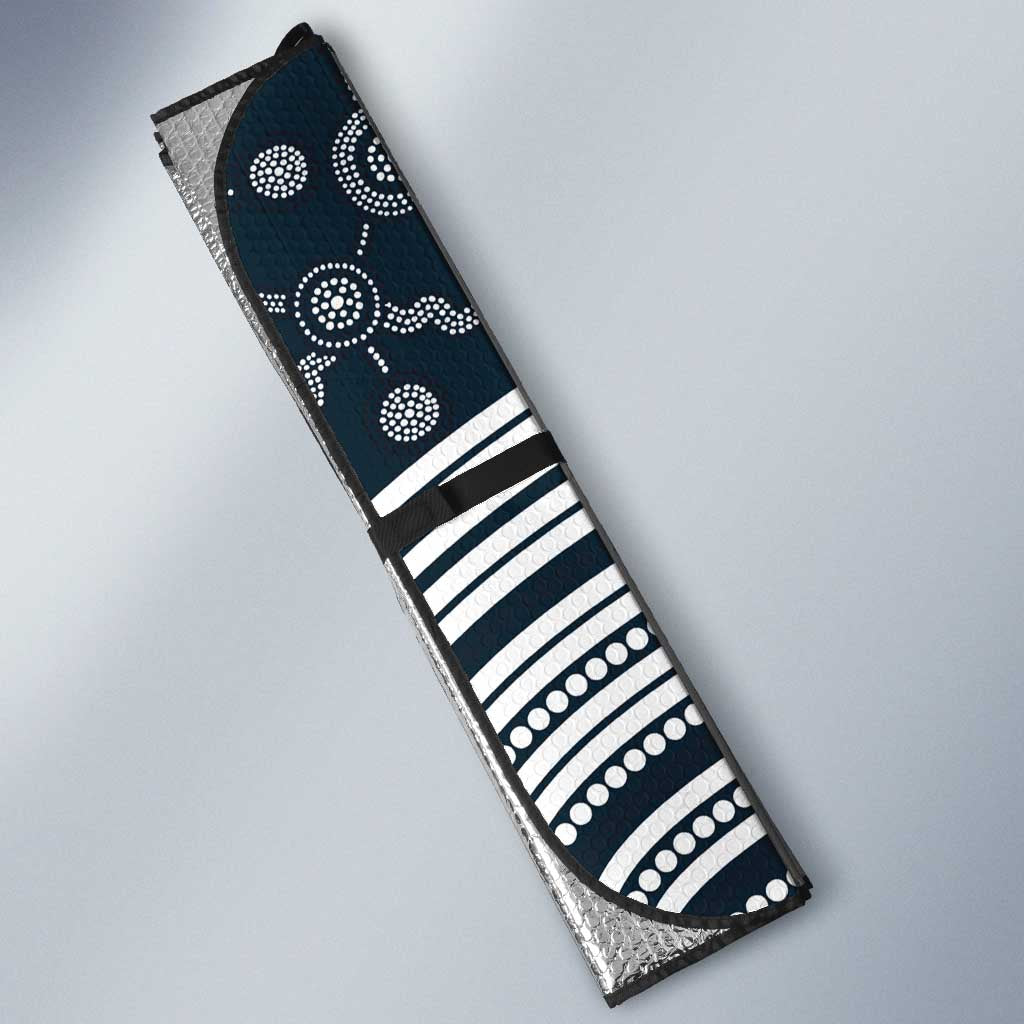 Carlton Football Club Auto Sun Shade Indigenous Monochrome Dot Art Mascot Style