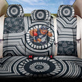 Carlton Football Club Back Car Seat Cover Indigenous Monochrome Dot Art Mascot Style