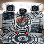 Carlton Football Club Back Car Seat Cover Indigenous Monochrome Dot Art Mascot Style