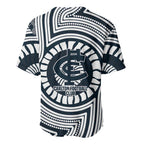 Carlton Football Club Baseball Jersey Indigenous Monochrome Dot Art Mascot Style