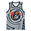 Carlton Football Club Basketball Jersey Indigenous Monochrome Dot Art Mascot Style