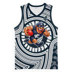 Carlton Football Club Basketball Jersey Indigenous Monochrome Dot Art Mascot Style