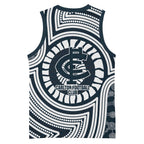 Carlton Football Club Basketball Jersey Indigenous Monochrome Dot Art Mascot Style