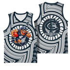 Carlton Football Club Basketball Jersey Indigenous Monochrome Dot Art Mascot Style