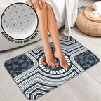 Carlton Football Club Bathroom Set Indigenous Monochrome Dot Art Mascot Style