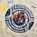 Carlton Football Club Beach Blanket Indigenous Monochrome Dot Art Mascot Style