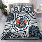 Carlton Football Club Bedding Set Indigenous Monochrome Dot Art Mascot Style