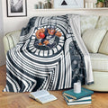 Carlton Football Club Blanket Indigenous Monochrome Dot Art Mascot Style