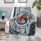 Carlton Football Club Blanket Indigenous Monochrome Dot Art Mascot Style