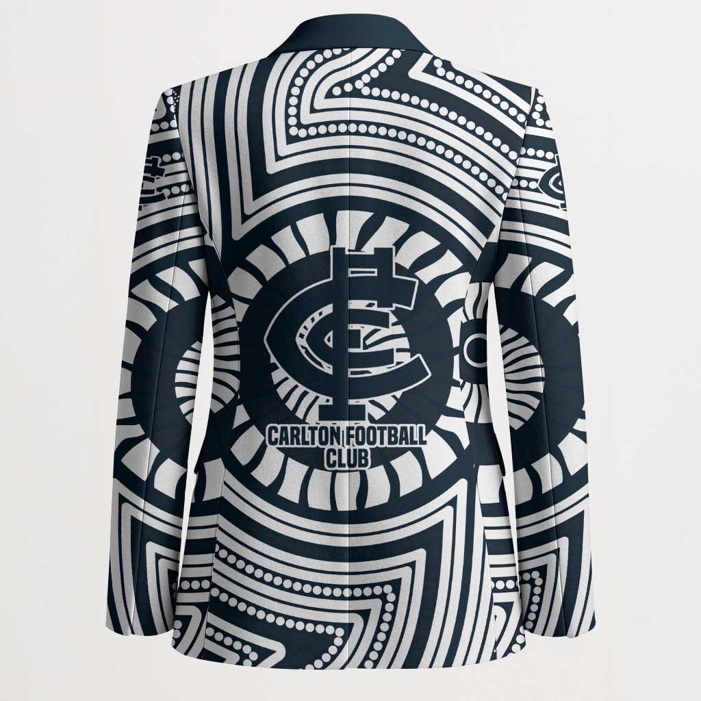 Carlton Football Club Blazer Indigenous Monochrome Dot Art Mascot Style