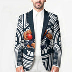 Carlton Football Club Blazer Indigenous Monochrome Dot Art Mascot Style