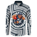 Carlton Football Club Button Sweatshirt Indigenous Monochrome Dot Art Mascot Style