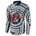 Carlton Football Club Button Sweatshirt Indigenous Monochrome Dot Art Mascot Style