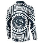 Carlton Football Club Button Sweatshirt Indigenous Monochrome Dot Art Mascot Style