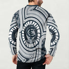 Carlton Football Club Button Sweatshirt Indigenous Monochrome Dot Art Mascot Style