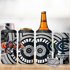 Carlton Football Club 4 in 1 Can Cooler Tumbler Indigenous Monochrome Dot Art Mascot Style