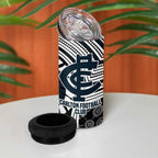 Carlton Football Club 4 in 1 Can Cooler Tumbler Indigenous Monochrome Dot Art Mascot Style