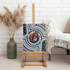 Carlton Football Club Canvas Wall Art Indigenous Monochrome Dot Art Mascot Style