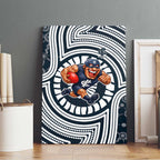 Carlton Football Club Canvas Wall Art Indigenous Monochrome Dot Art Mascot Style