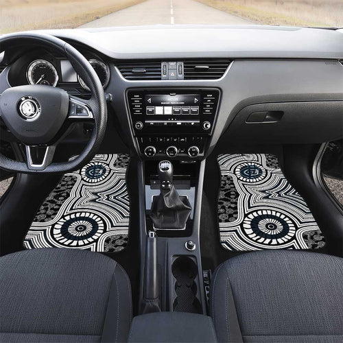 Carlton Football Club Car Mats Indigenous Monochrome Dot Art Mascot Style