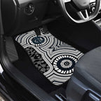 Carlton Football Club Car Mats Indigenous Monochrome Dot Art Mascot Style