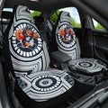 Carlton Football Club Car Seat Cover Indigenous Monochrome Dot Art Mascot Style