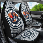 Carlton Football Club Car Seat Cover Indigenous Monochrome Dot Art Mascot Style